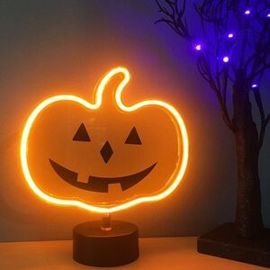Jack o Lantern Pumpkin Neon Sign Light Warm White Halloween Party Jackolantern